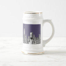 NYC drawing in lilac purple Mug