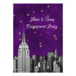 NYC ESB Skyline Etched Purple Starry Engagement V invitations