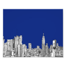 NYC ink royal blue Photo Art