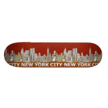 NYC red text orange Skate Decks
