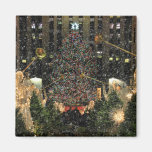 NYC Rockefeller Centre Xmas Tree Falling Snow Fridge Magnet