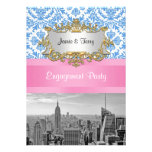 NYC Skyline BW D42 Damask  Engagement Party V invitations