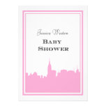NYC Skyline Pink Silhouette #2 DIY Baby Shower invitations