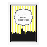 NYC Skyline Silhouette Stripe #1 DIY Baby Shower invitations