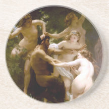 Nymphs and Satyr, William-Adolphe Bouguereau Coasters