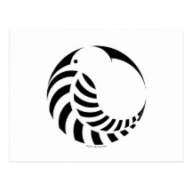 NZ Kiwi / Silver Fern Emblem Post Card
