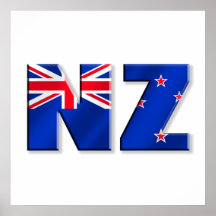 NZ logo flag of New Zealand Poster