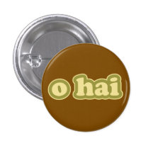 O HAI Lolcat Speak Flair Pinback Button