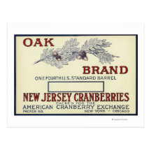 Oak Brand Cranberry Label Postcard