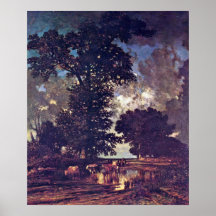 oaks at the bottom by Jules Dupre Posters