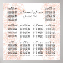 OANGE VINTAGE FLORAL WEDDING SEATING CHART PRINT