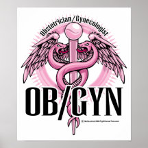 OB/GYN PINK Caduceus Poster