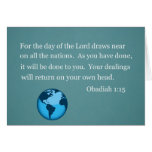 Obadiah 1:15 greeting cards