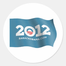 Obama 2012 Flag Round Sticker