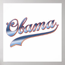 Obama Baseball Style Swoosh Tees Gifts Poster