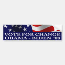 Obama Biden Vote For Change Bumper Stickers