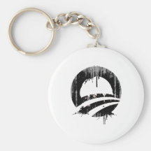 Obama bleeding black Faded.png Key Chain