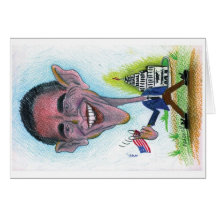 Obama Caricature Greeting Card