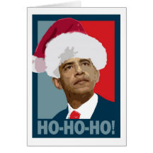 Obama Christmas Ho Ho Ho Greeting Card