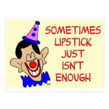 obama clown lipstick postcard