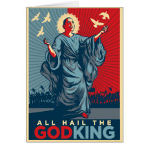 Obama God King Greeting Card