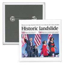 Obama: Historic Landslide Button