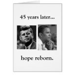 OBAMA JFK HOPE REBORN- BLANK INSIDE CARD