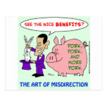 obama pork magician misdirection post cards