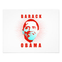Obama rays red personalized invite