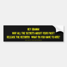 Obama Secrets Bumper Stickers