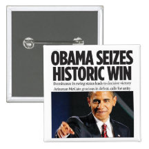 Obama Seizes Historic Win Button