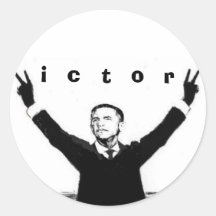 Obama VICTORY Round Stickers