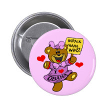 OBAMA WINS BEAR KIDS PIN