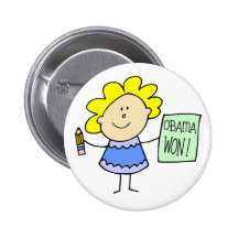 OBAMA WINS - BUTTON