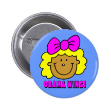 OBAMA WINS KIDS BUTTON