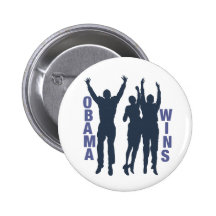 Obama Wins Pinback Buttons