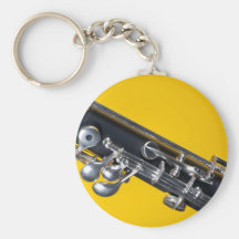 Oboe on Yellow Background Keychains