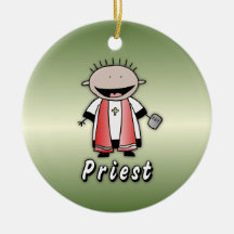 Occupation Priest Religious Clergy  Personalised Christmas Ornaments