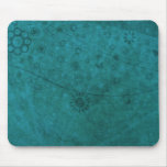 Ocean Blue Retro Flowers and Butterflies Abstract Mousepads