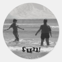 Ocean fun round stickers