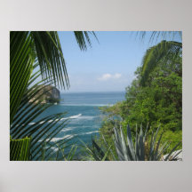 Ocean Green Trees & Leaves Poster