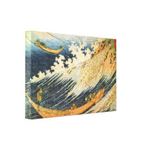 Ocean landscape by Hokusai Stretched Canvas Prints