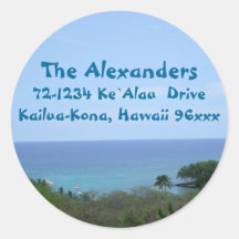 Ocean Scenery address labels Round Sticker