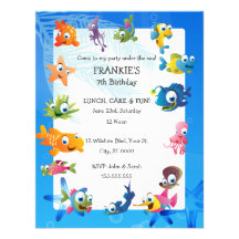 Ocean Theme Children's Birthday Party Invitation