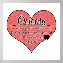 Ocicat Paw Prints Cat Humour