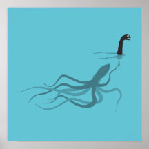 Octopus Faking Lochness Poster