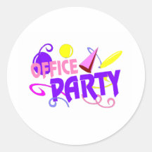 Office Party (Pastel) Round Sticker