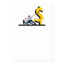 Office Workers Pulling Down Dollar Business Cards