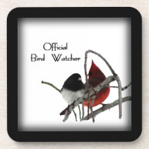 Official Bird Watcher 2 Framed Square Coasters