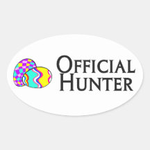 Official Easter Egg Hunter Oval Sticker